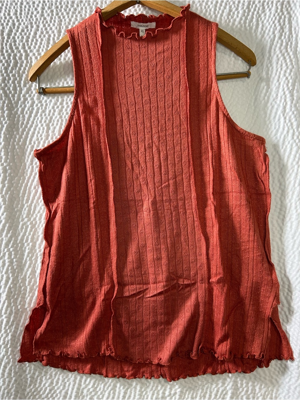 Maurices Coral Ribbed Sleeveless Tank